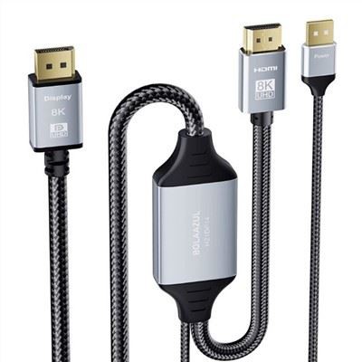 Кабель-переходник с HDMI 2.1 на DisplayPort 1.4